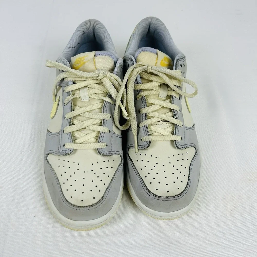 Nike Dunk Low Shoes Girls 6.5Y Purple Yellow Gingham Sneakers FJ4641-536